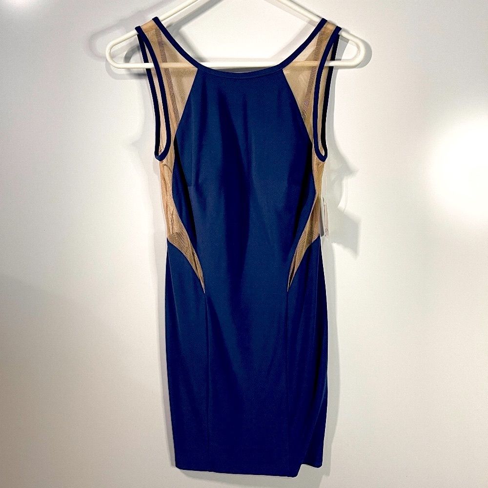 NWT Hailey Adrianna Papell Blue & sheer dress 6